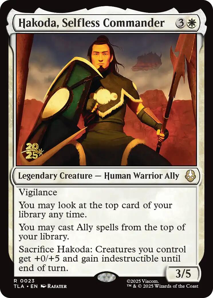 Hakoda, Selfless Commander [Avatar: The Last Airbender Prerelease Cards] | Card Merchant Takapuna