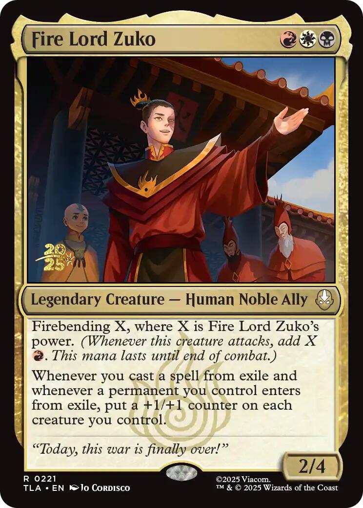 Fire Lord Zuko [Avatar: The Last Airbender Prerelease Cards] | Card Merchant Takapuna