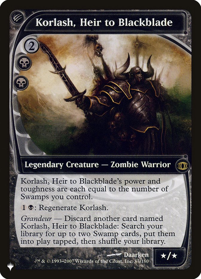 Korlash, Heir to Blackblade [The List] | Card Merchant Takapuna