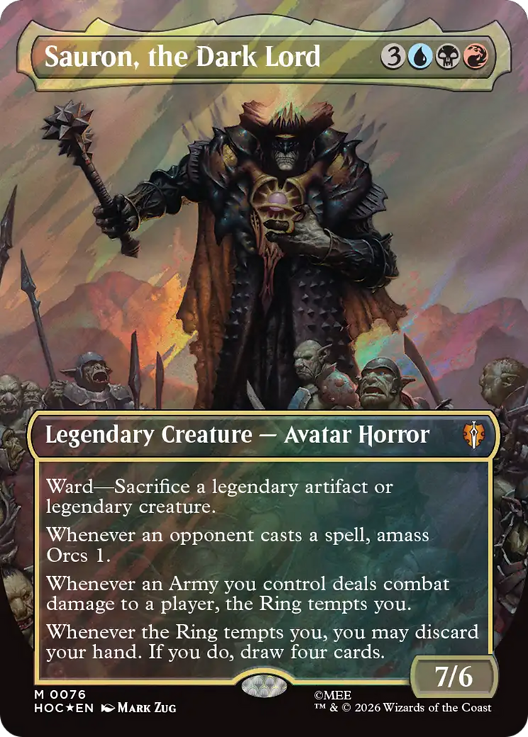 Sauron, the Dark Lord (Borderless) (Surge Foil) [The Hobbit: Eternal-Legal] | Card Merchant Takapuna