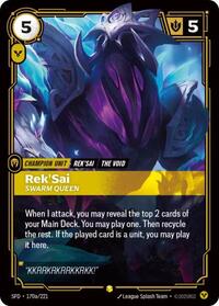 Rek'Sai - Swarm Queen (Alternate Art) [Spiritforged] | Card Merchant Takapuna