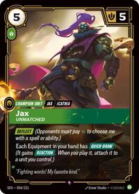 Jax - Unmatched [Spiritforged] | Card Merchant Takapuna