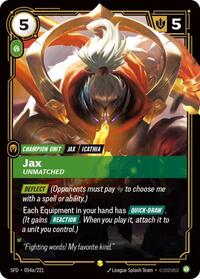 Jax - Unmatched (Alternate Art) [Spiritforged] | Card Merchant Takapuna