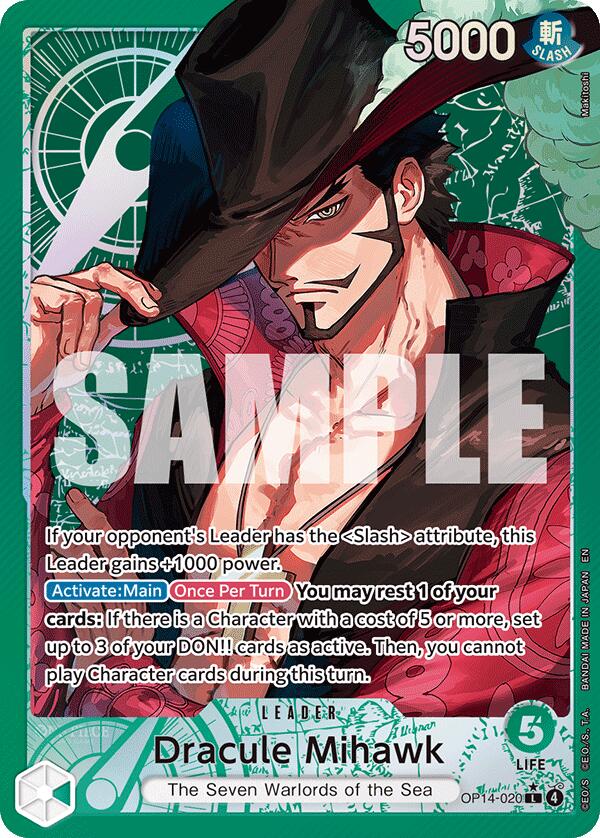 Dracule Mihawk (Alternate Art) [The Azure Sea's Seven] | Card Merchant Takapuna