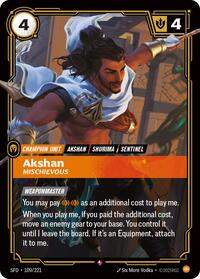 Akshan - Mischievous [Spiritforged] | Card Merchant Takapuna
