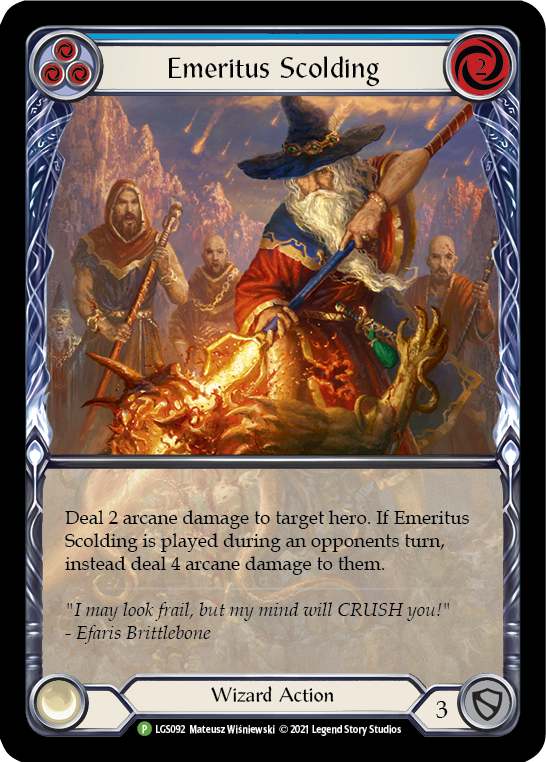 Emeritus Scolding (Blue Extended Art) [LGS092] (Promo)  Rainbow Foil | Card Merchant Takapuna