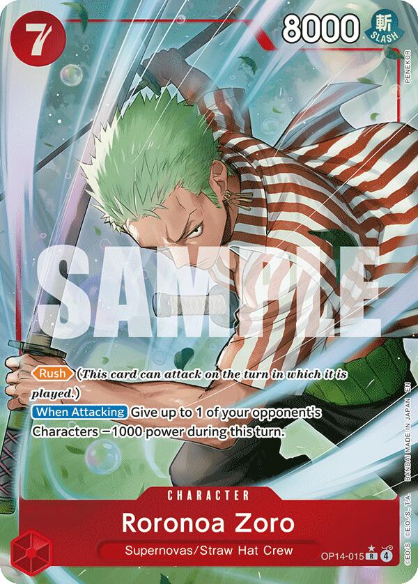Roronoa Zoro (OP14-015) (Alternate Art) [The Azure Sea's Seven] | Card Merchant Takapuna