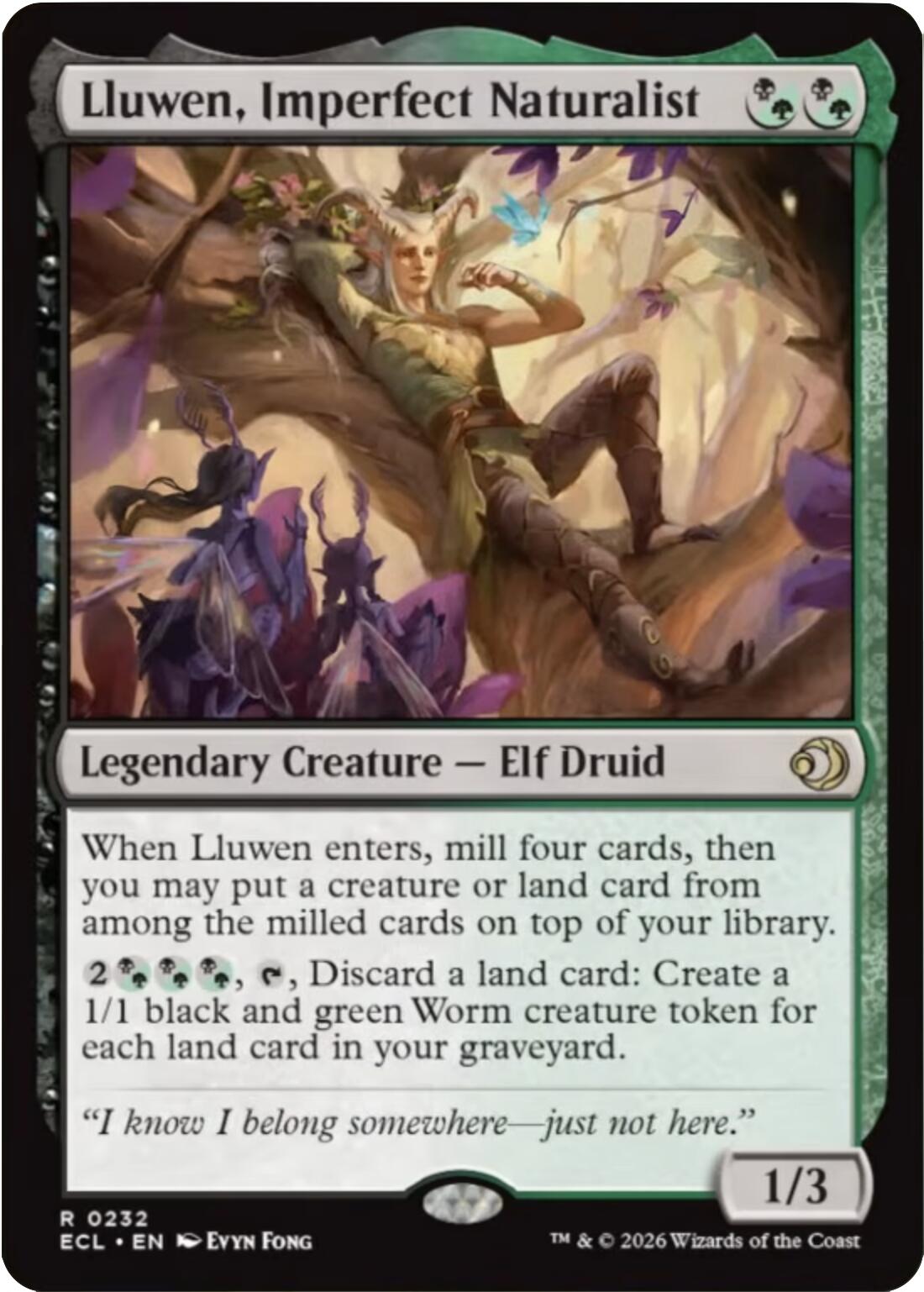 Lluwen, Imperfect Naturalist [Lorwyn Eclipsed] | Card Merchant Takapuna