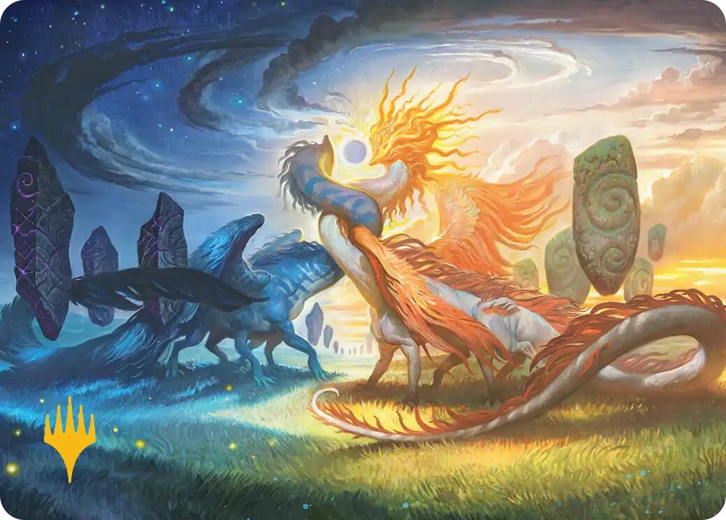 Celestial Reunion Art Card (19/54) (Gold-Stamped Planeswalker Symbol) [Lorwyn Eclipsed Art Series] | Card Merchant Takapuna