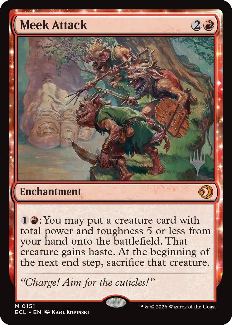 Meek Attack [Lorwyn Eclipsed Promos] | Card Merchant Takapuna