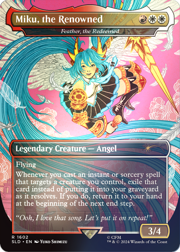Miku, the Renowned - Feather, the Redeemed (Rainbow Foil) [Secret Lair Drop Series] | Card Merchant Takapuna