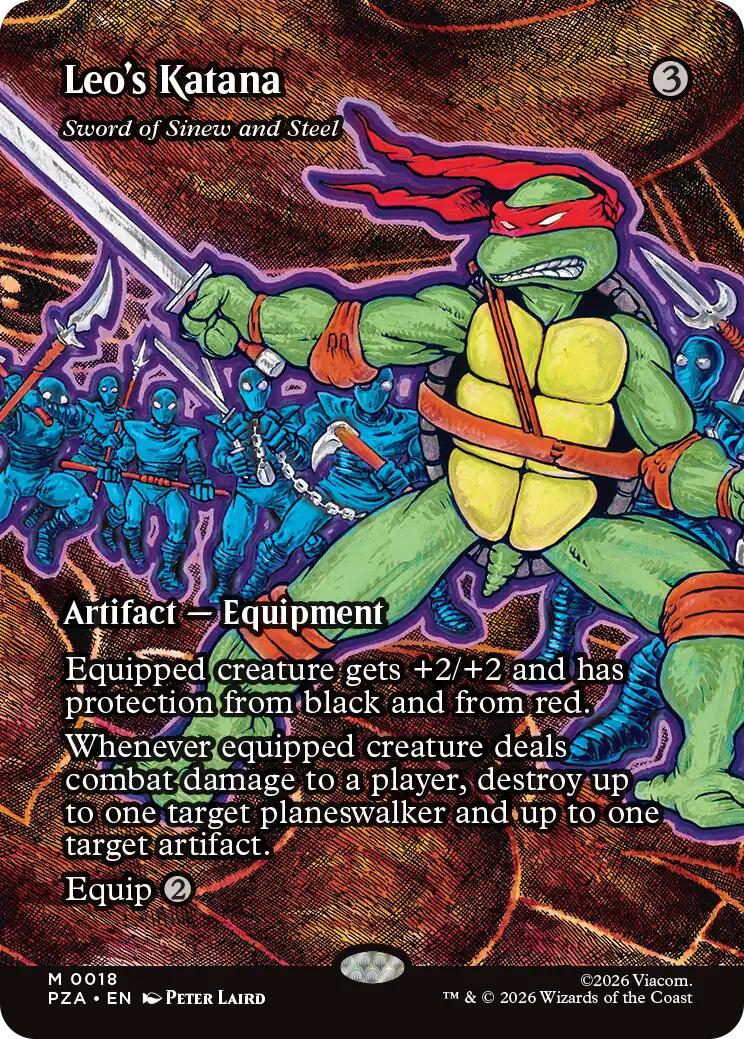 Leo's Katana - Sword of Sinew and Steel (Borderless) [Teenage Mutant Ninja Turtles Eternal-Legal] | Card Merchant Takapuna