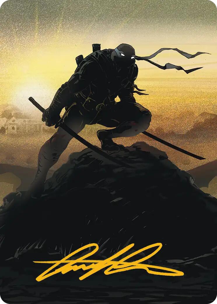 Leonardo, Sewer Samurai Art Card (20/54) (Gold-Stamped Signature) [Teenage Mutant Ninja Turtles Art Series] | Card Merchant Takapuna
