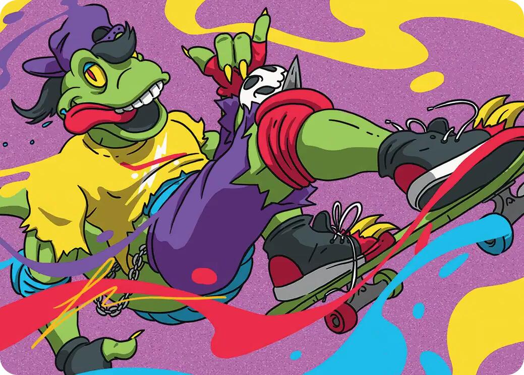Mondo Gecko Art Card (Gold-Stamped Signature) [Teenage Mutant Ninja Turtles Art Series] | Card Merchant Takapuna