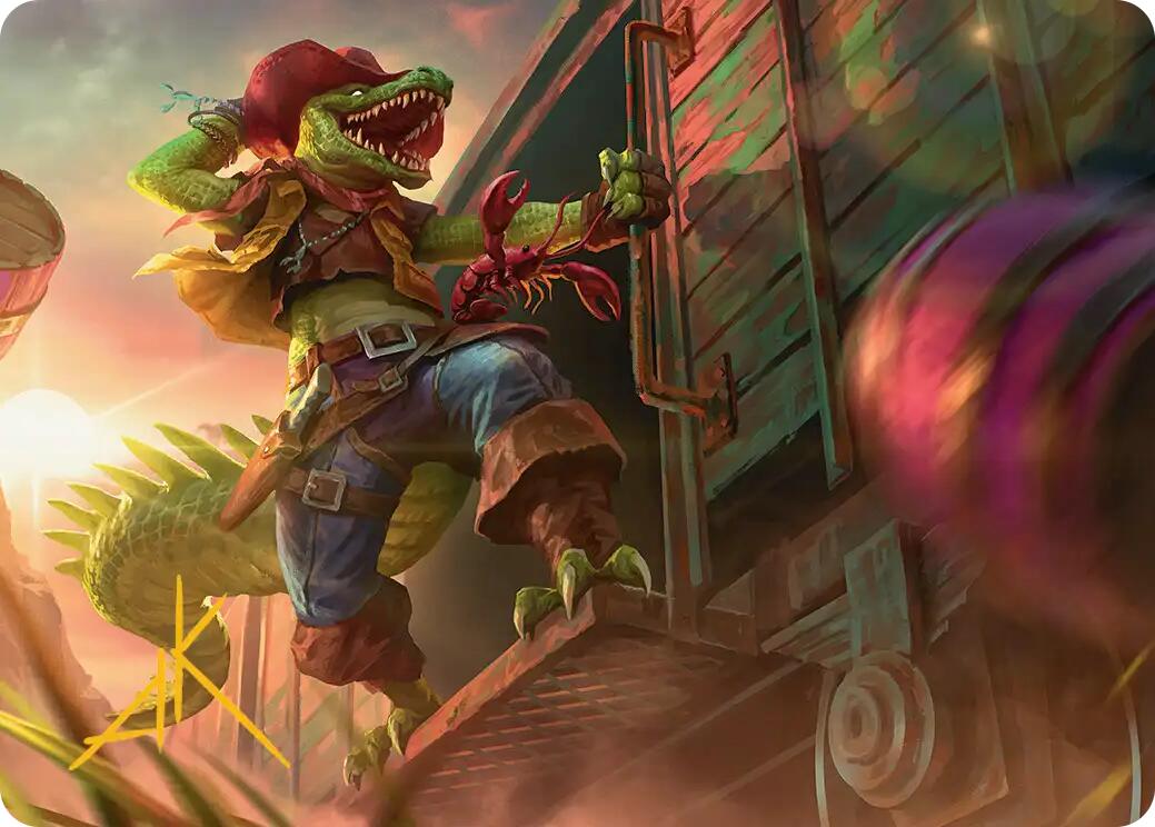 Leatherhead, Iron Gator Art Card (Gold-Stamped Signature) [Teenage Mutant Ninja Turtles Art Series] | Card Merchant Takapuna
