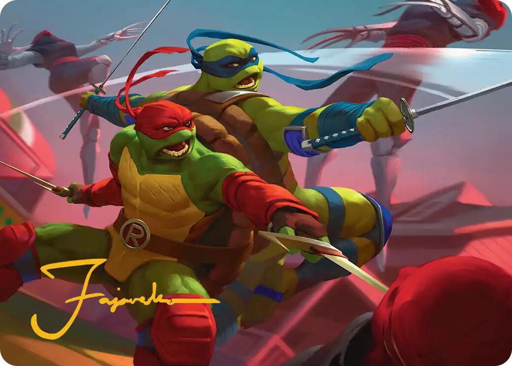 Raph & Leo, Sibling Rivals Art Card (Gold-Stamped Signature) [Teenage Mutant Ninja Turtles Art Series] | Card Merchant Takapuna