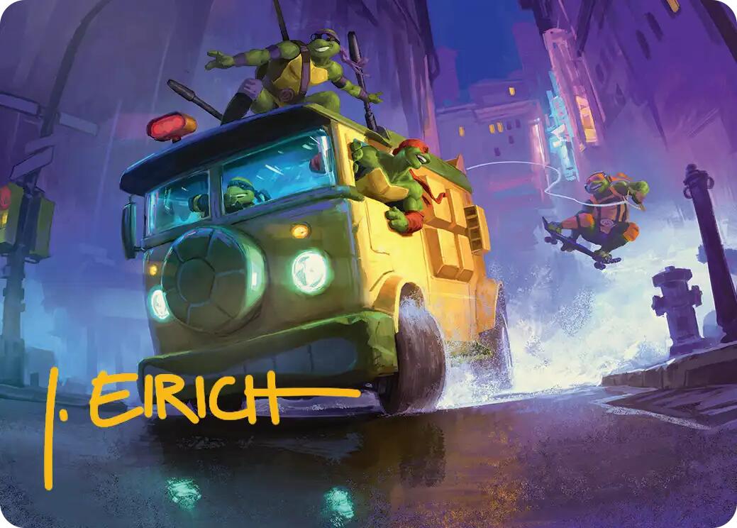 Turtle Van Art Card (Gold-Stamped Signature) [Teenage Mutant Ninja Turtles Art Series] | Card Merchant Takapuna