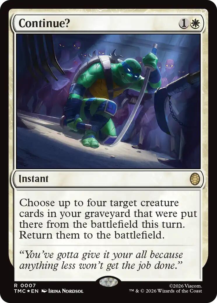 Continue? (Surge Foil) [Teenage Mutant Ninja Turtles Commander] | Card Merchant Takapuna