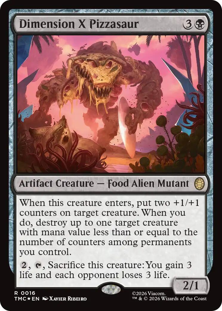 Dimension X Pizzasaur (Surge Foil) [Teenage Mutant Ninja Turtles Commander] | Card Merchant Takapuna