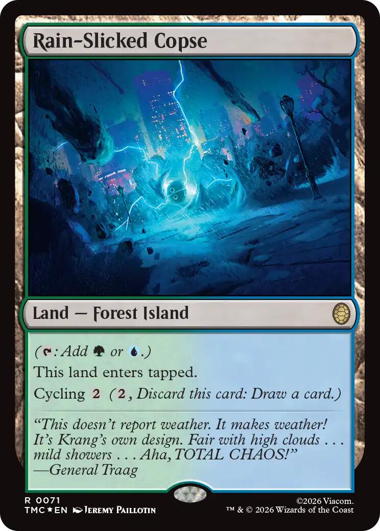 Rain-Slicked Copse (Surge Foil) [Teenage Mutant Ninja Turtles Commander] | Card Merchant Takapuna