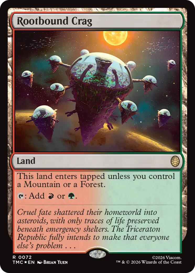Rootbound Crag (Surge Foil) [Teenage Mutant Ninja Turtles Commander] | Card Merchant Takapuna