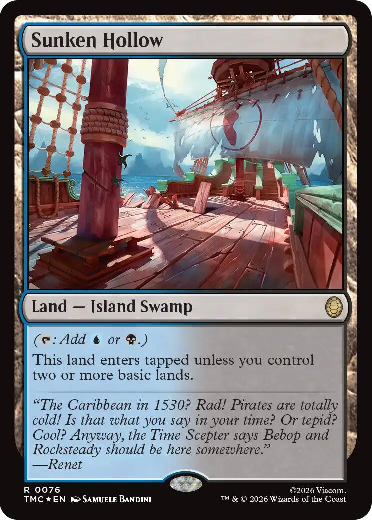 Sunken Hollow (Surge Foil) [Teenage Mutant Ninja Turtles Commander] | Card Merchant Takapuna