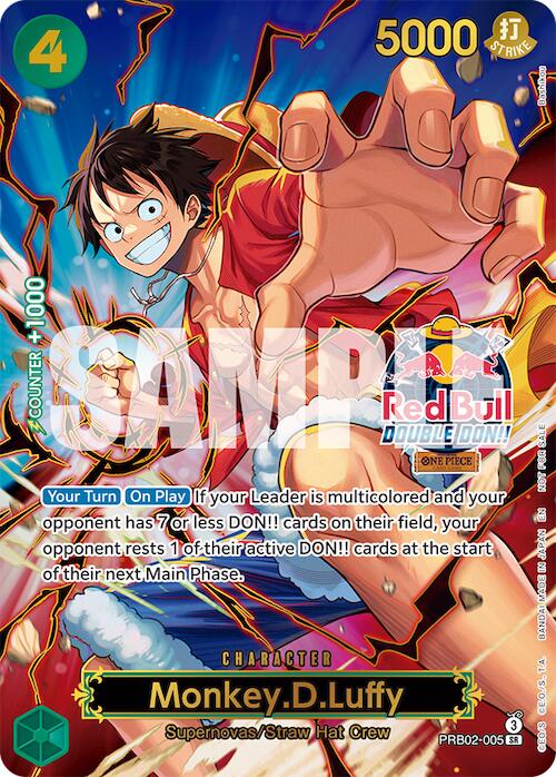 Monkey.D.Luffy (Red Bull Double Don!!) (Winner) (Textured) [One Piece Promotion Cards] | Card Merchant Takapuna