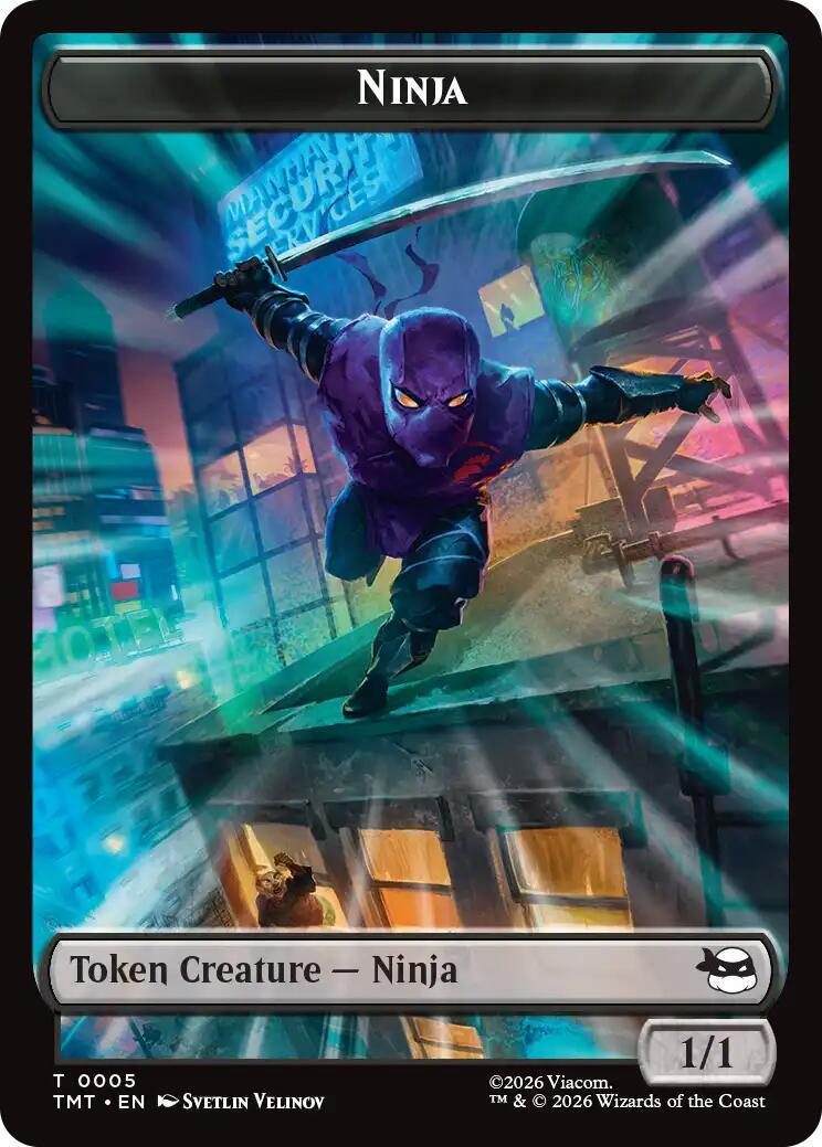 Ninja // Food Double-Sided Token [Teenage Mutant Ninja Turtles Tokens] | Card Merchant Takapuna