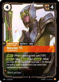 Master Yi - Tempered [Unleashed] | Card Merchant Takapuna