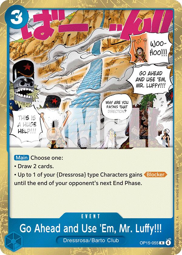 Go Ahead and Use 'Em, Mr. Luffy!!! [Adventure on Kami's Island] | Card Merchant Takapuna