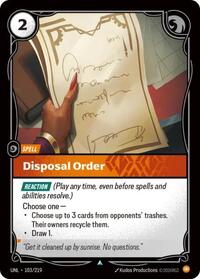 Disposal Order [Unleashed] | Card Merchant Takapuna