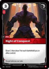 Right of Conquest [Unleashed] | Card Merchant Takapuna