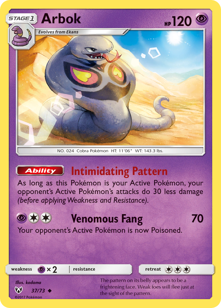 Arbok (37/73) [Sun & Moon: Shining Legends] | Card Merchant Takapuna