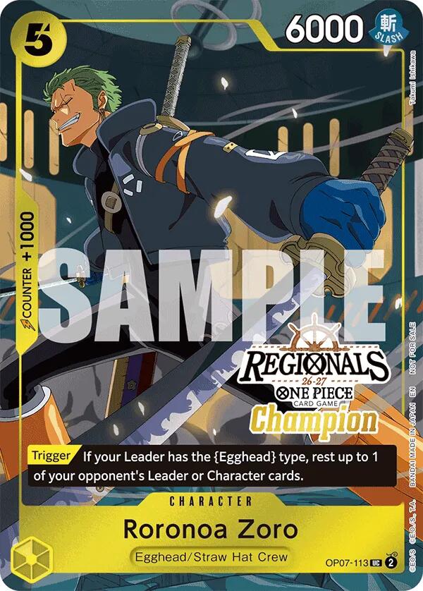 Roronoa Zoro (Regionals Champion Card Set 26-27) [One Piece Promotion Cards] | Card Merchant Takapuna