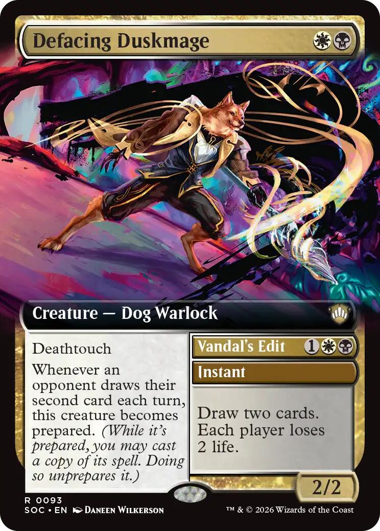 Defacing Duskmage (Extended Art) [Secrets of Strixhaven Commander] | Card Merchant Takapuna