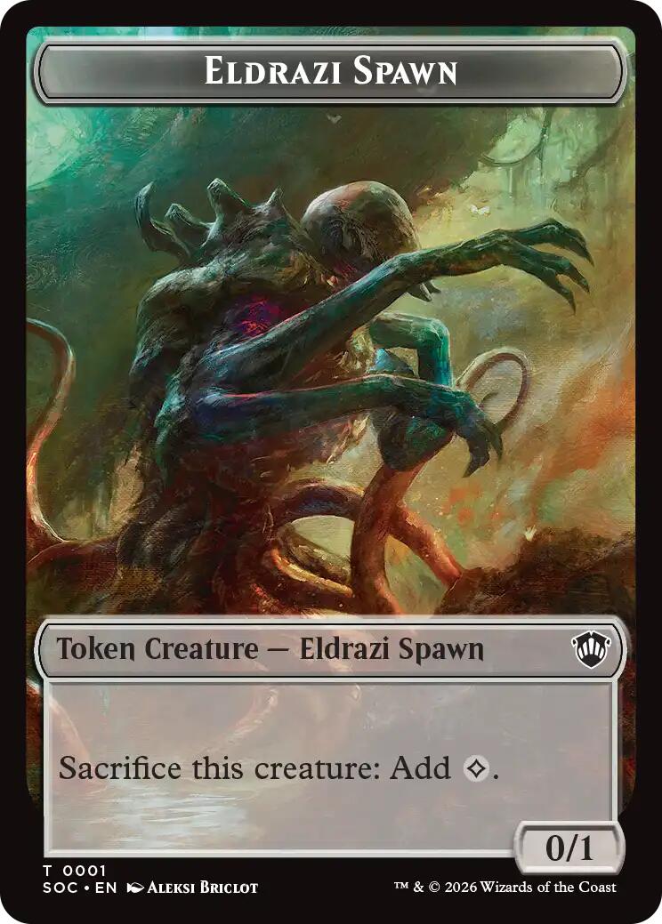 Eldrazi Spawn // Worm Double-Sided Token [Secrets of Strixhaven Commander Tokens] | Card Merchant Takapuna