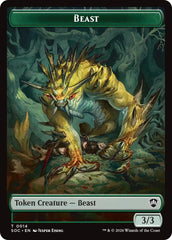 Beast // Fractal (0004) Double-Sided Token [Secrets of Strixhaven Commander Tokens] | Card Merchant Takapuna