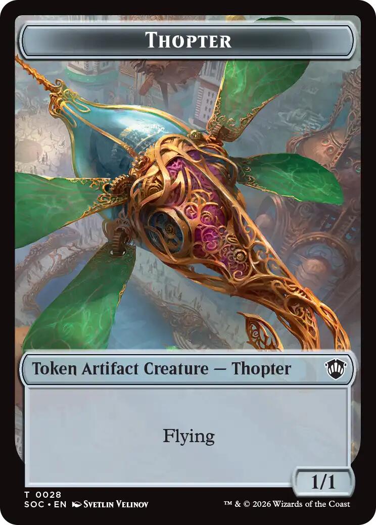 Thopter // Fractal (0004) Double-Sided Token [Secrets of Strixhaven Commander Tokens] | Card Merchant Takapuna