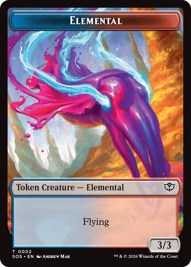 Dragon Illusion // Elemental (0002) Double-Sided Token [Secrets of Strixhaven Commander Tokens] | Card Merchant Takapuna
