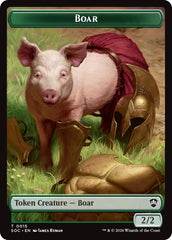 Boar // Fractal (0005) Double-Sided Token [Secrets of Strixhaven Commander Tokens] | Card Merchant Takapuna