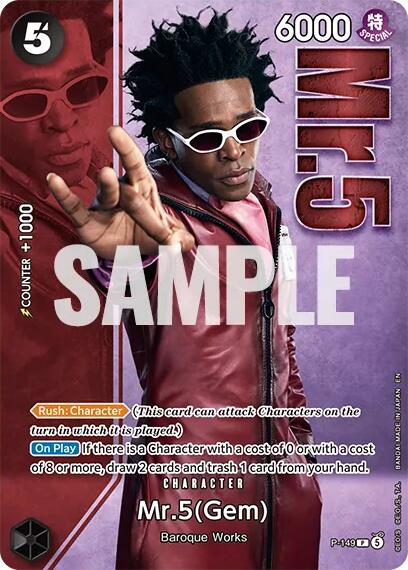 Mr.5 (Gem) - P-149 (Premium Card Collection -Live Action Edition Vol.2 Baroque Works-) [One Piece Promotion Cards] | Card Merchant Takapuna