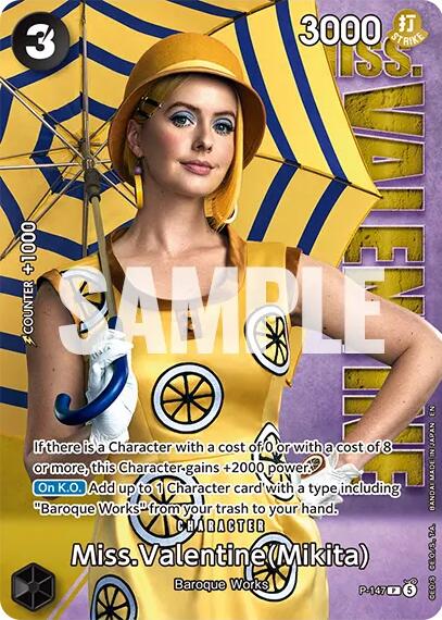 Miss.Valentine (Mikita) - P-147 (Premium Card Collection -Live Action Edition Vol.2 Baroque Works-) [One Piece Promotion Cards] | Card Merchant Takapuna