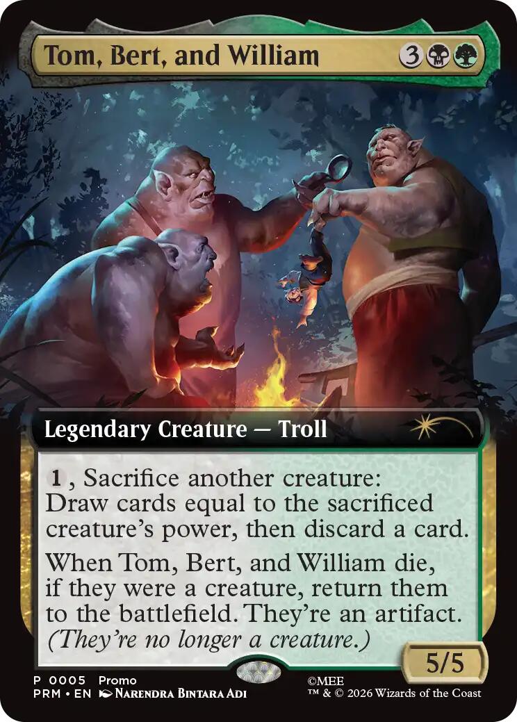 Tom, Bert, and William (Extended Art) [Media Promos] | Card Merchant Takapuna