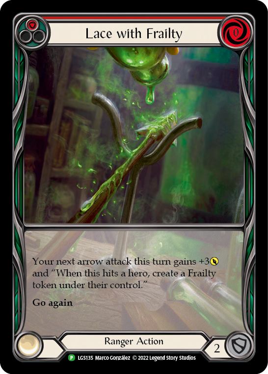 Lace with Frailty (Red) [LGS135] (Promo)  Rainbow Foil | Card Merchant Takapuna