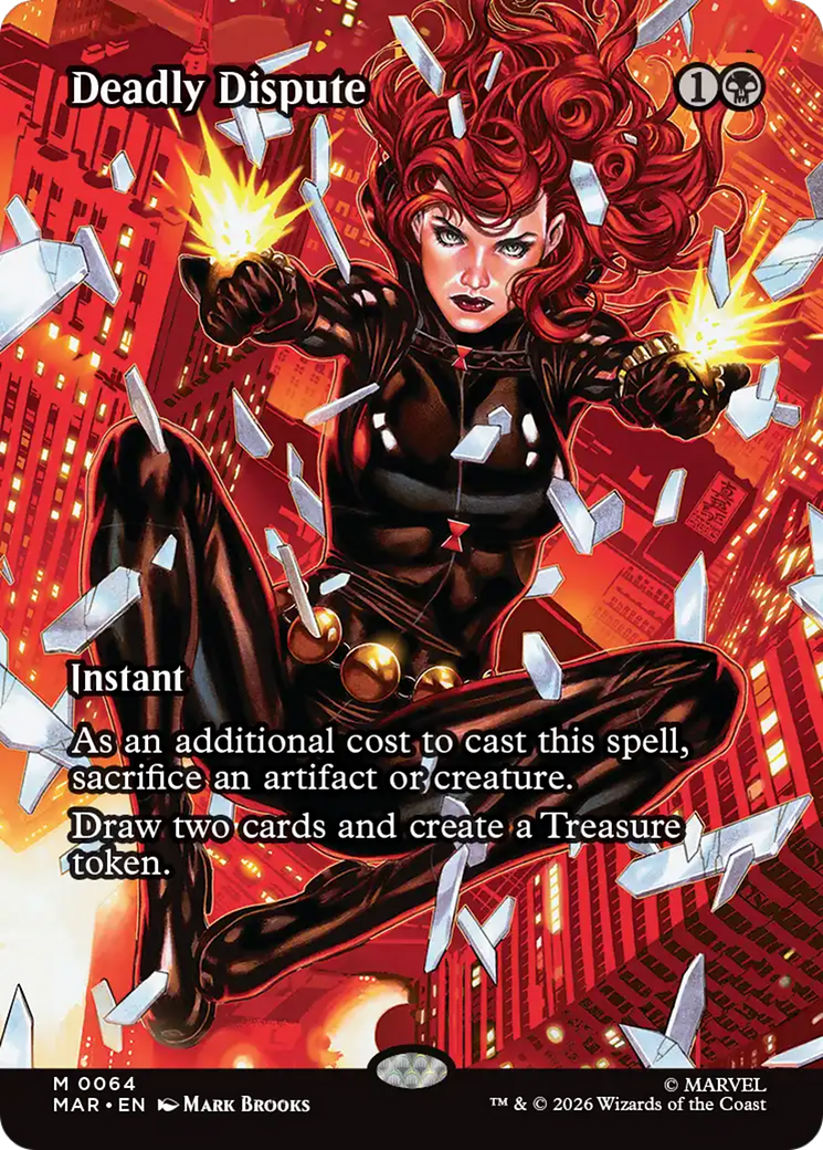 Deadly Dispute (Borderless) [Marvel Universe: Eternal-Legal] | Card Merchant Takapuna