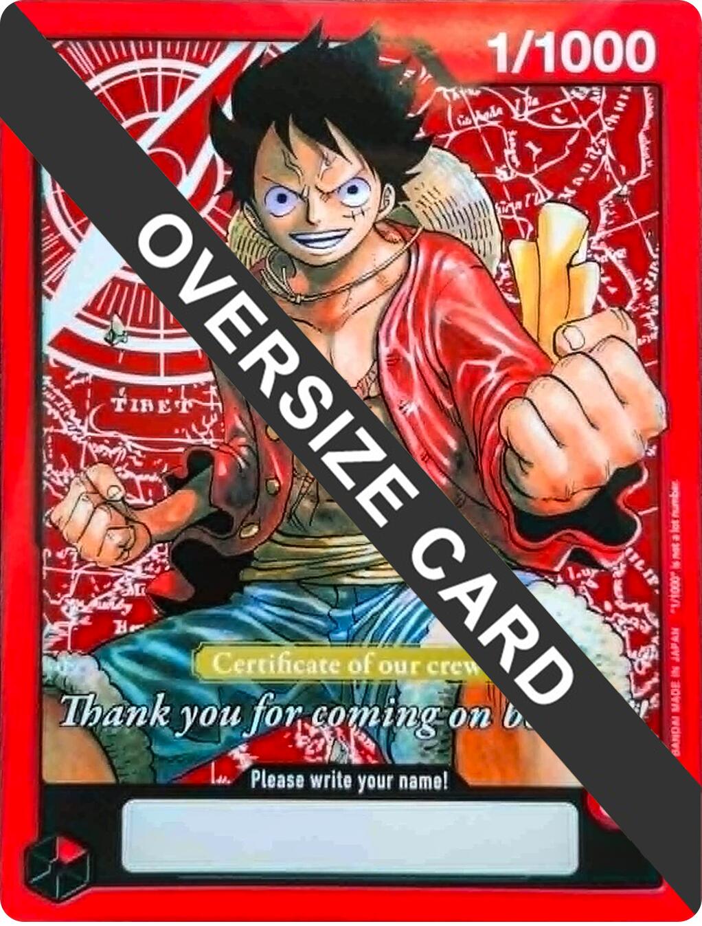 Monkey.D.Luffy (Certificate of our crew) (Oversized) [One Piece Promotion Cards] | Card Merchant Takapuna