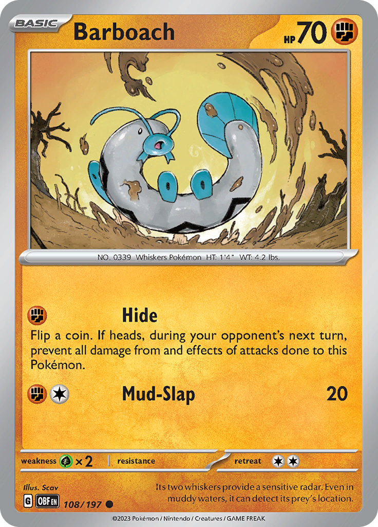 Barboach (108/197) [Scarlet & Violet: Obsidian Flames] | Card Merchant Takapuna