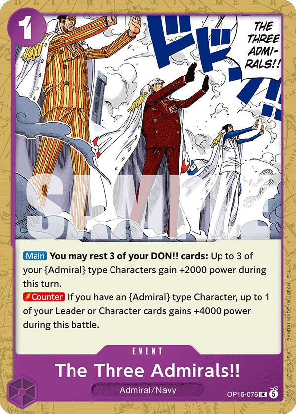 The Three Admirals!! [The Time of Battle] | Card Merchant Takapuna