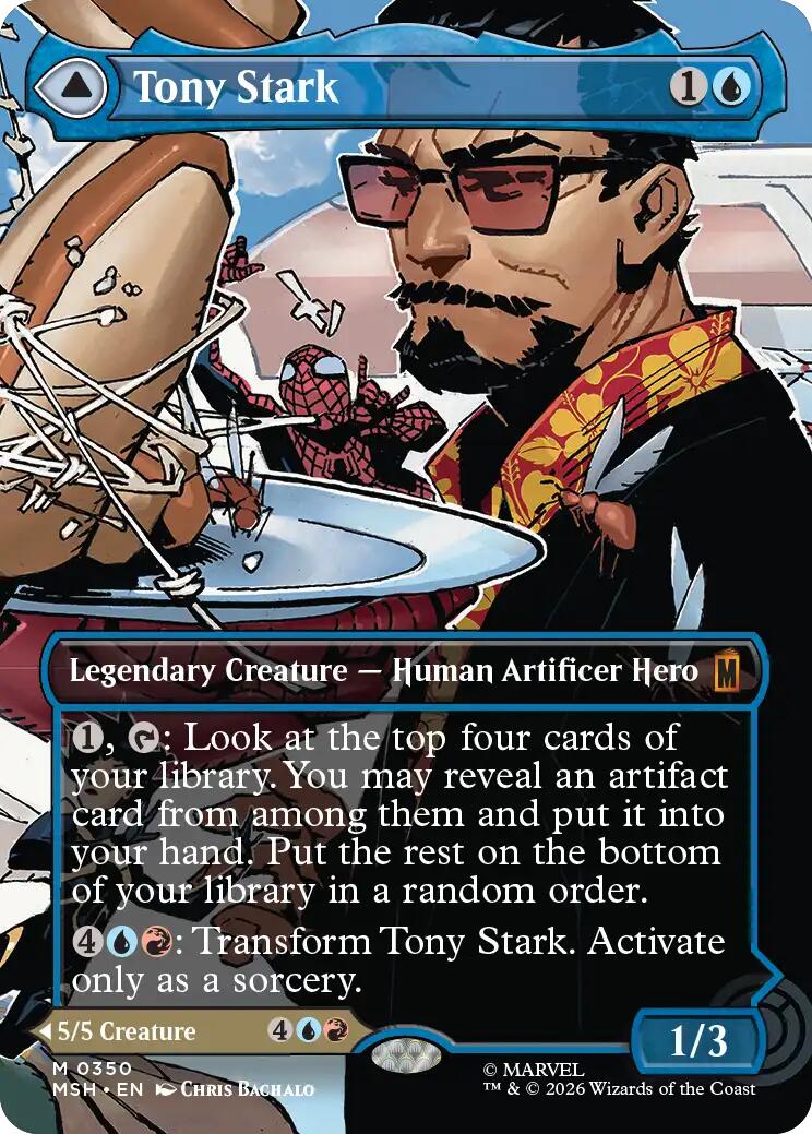 Tony Stark (Borderless) (0350) [Marvel Super Heroes] | Card Merchant Takapuna
