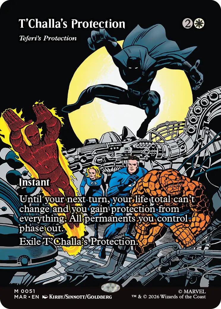 T'Challa's Protection - Teferi's Protection (Borderless) [Marvel Universe: Eternal-Legal] | Card Merchant Takapuna